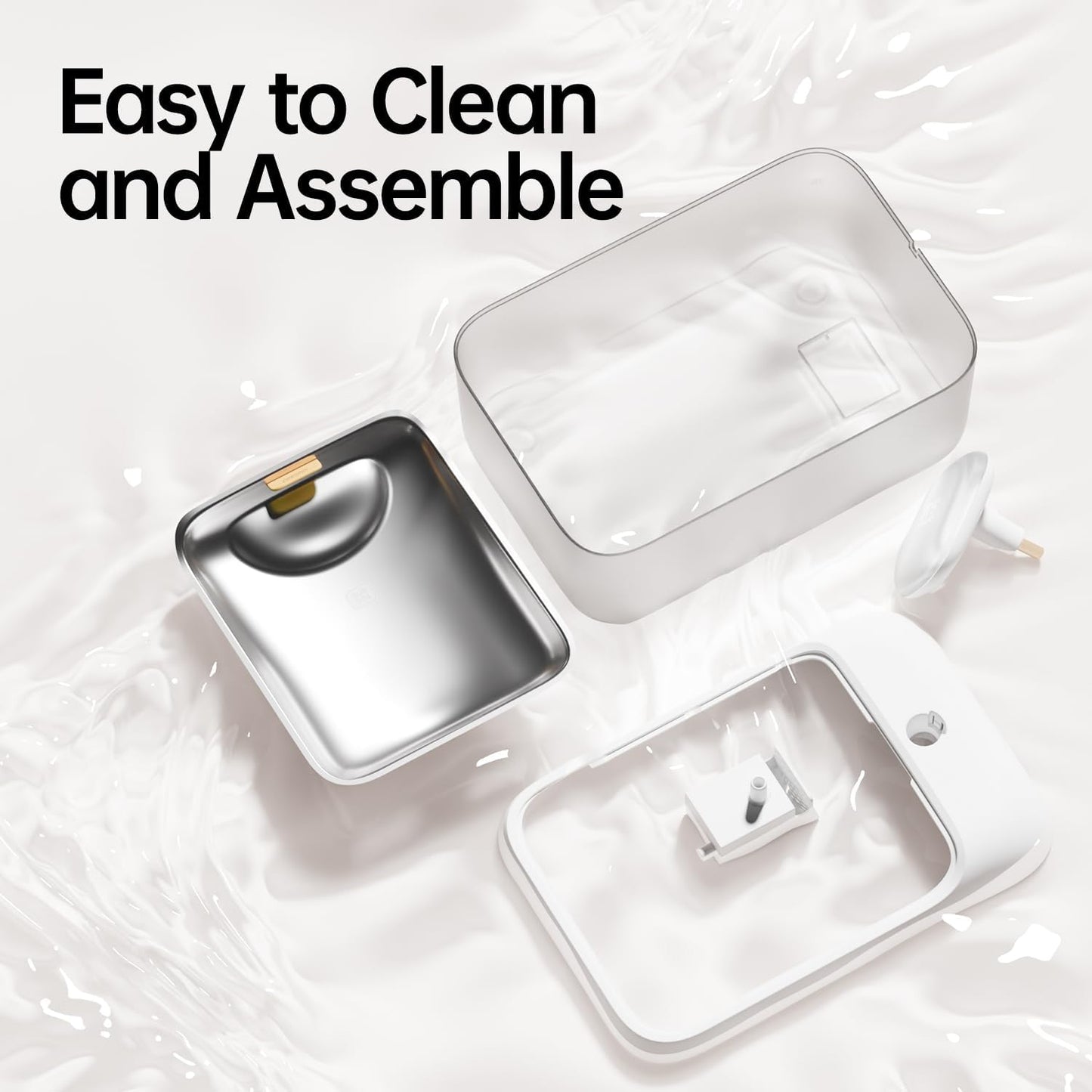 Automatic Cat Water Fountain 4.5L Large Capacity Stainless Steel Drink Tray Cat Water Dispenser Ultra-Quiet Pump Multi-Filtration System for Cats, Dogs, Multiple Pets S7 Lite White