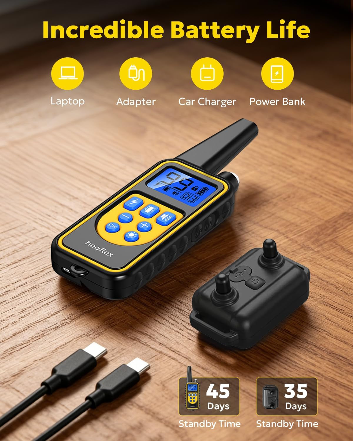 Dog Shock Collar with Remote, Dog Training Electric Collar, Waterproof Rechargeable, 1640Ft Dog Shock Collar with LED Light, Beep, Vibration, Shock for Medium/Large 3 Electronic Collars Dogs