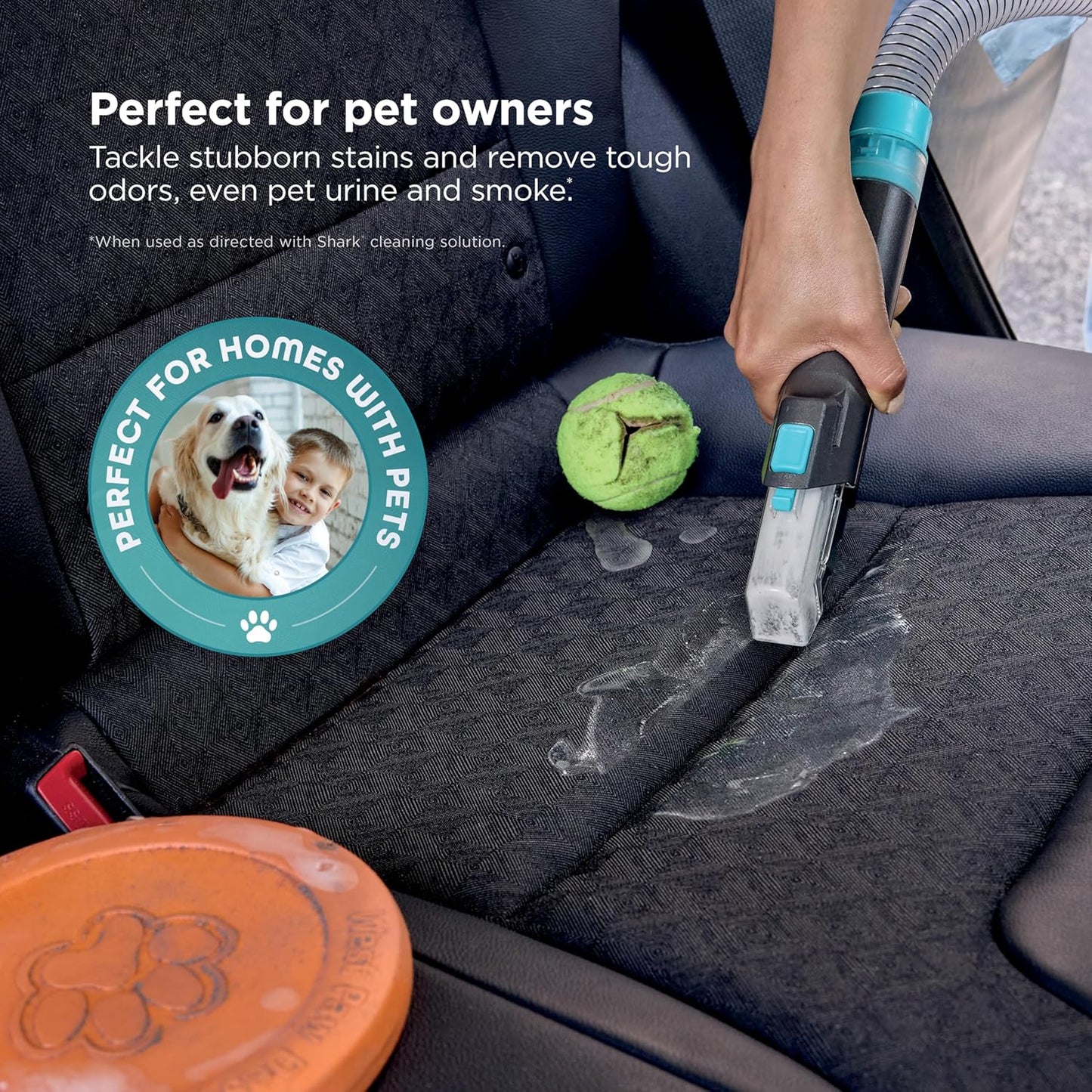 Shark Stainstriker Hairpro Portable Carpet, Upholstery and Area Rug Cleaner with Pet Mess and Hair Tools, Self Cleaning, Perfect for Car Interiors, 4 and Solution, Copper, PX251