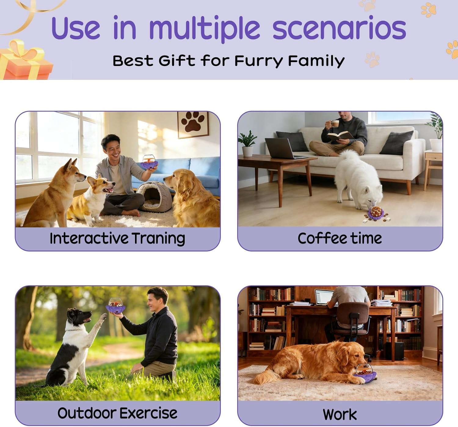 Boyoyo Interactive Dog Puzzle Toy for Smart, Dog Enrichment Toys to Keep Them Busy, Cognitive Dogs Toy to Stimulate Their Brain, Dog'S Treat Dispensing Toys with Slow Feeder, Easy to Clean