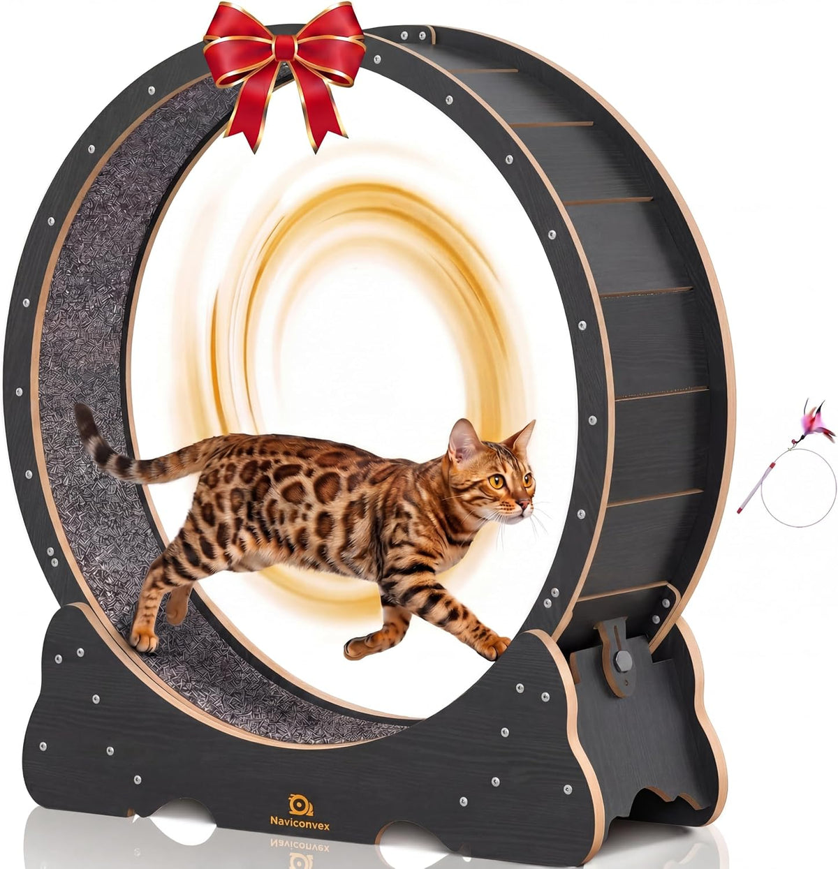 Cat Wheel, 48" XL Large Cats Exercise Running Wheel, Cat Treadmill for Indoor Cats