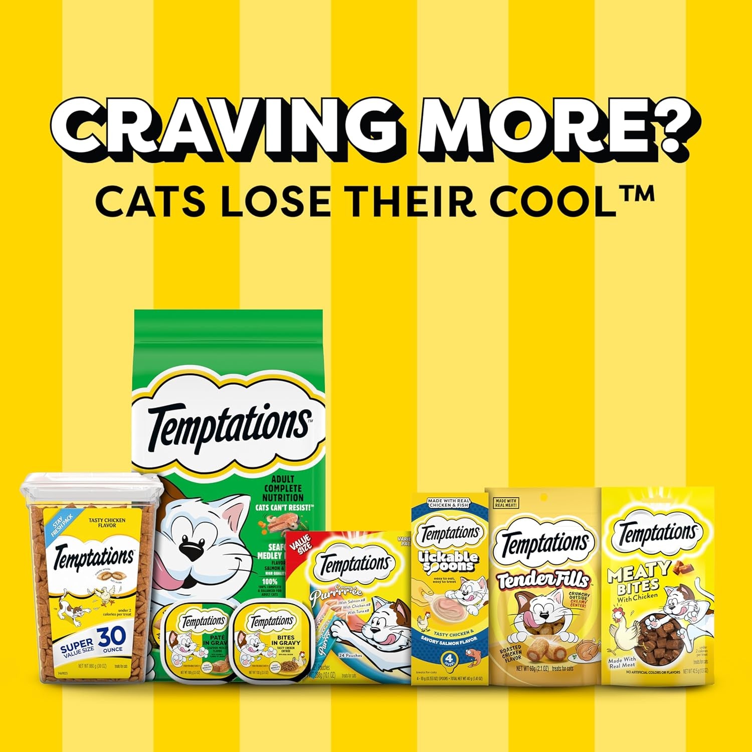 Temptations Cat Treats, Classic Crunchy and Soft Cat Treats, Catnip Fever Flavor, Catnip Treats, 16 Oz. Tub