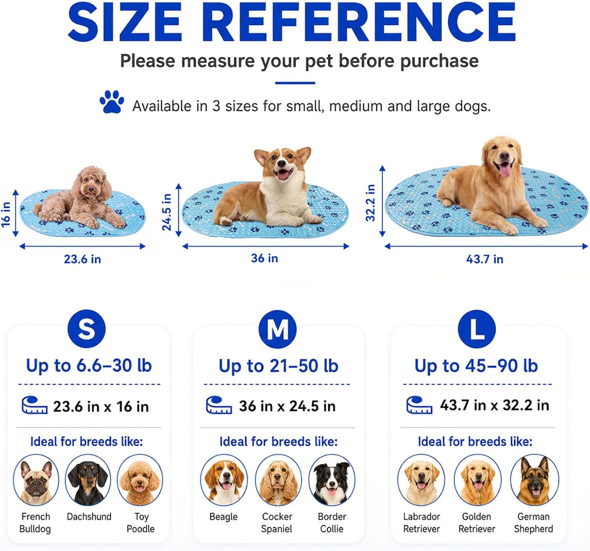 Cooling Mat for Dogs, Gel Dog Cooling Mat, Self-Cooling Gel Small Dog Pad