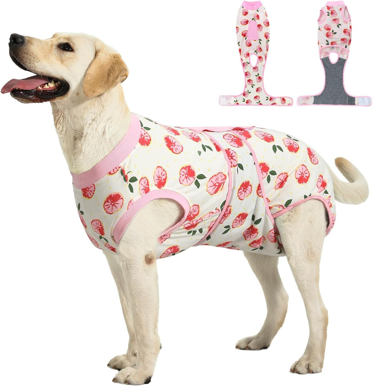 Recovery Suit for Dogs Cats after Surgery, Cone Alternative, Pink, XL
