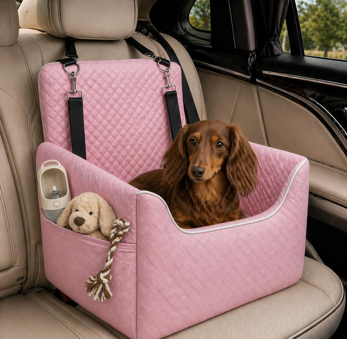 ALL GOOD PET SUPPLIES Dog Car Seat for Small/Medium Dogs under 35Lbs