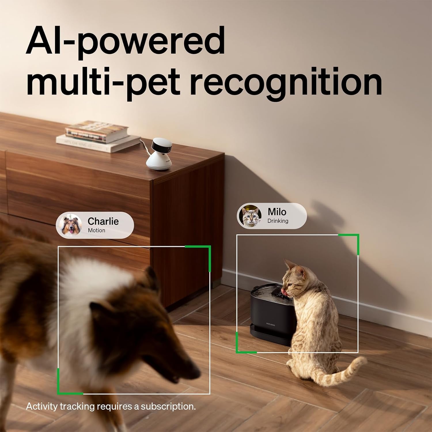 PETLIBRO AI Dog Camera Pet Camera Indoor with Phone App [Multi-Pet Recognition, Daily Activity Analysis & Smart Summaries] Cat Cam 360° View, 1080P Dog Cam Night Vision, 2-Way Audio Home Camera Wifi
