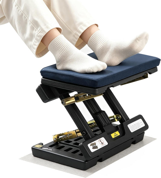 Foot Rest under Desk, 4-Angle Adjustable, Massage & 1.18" Thin Fleece Pad