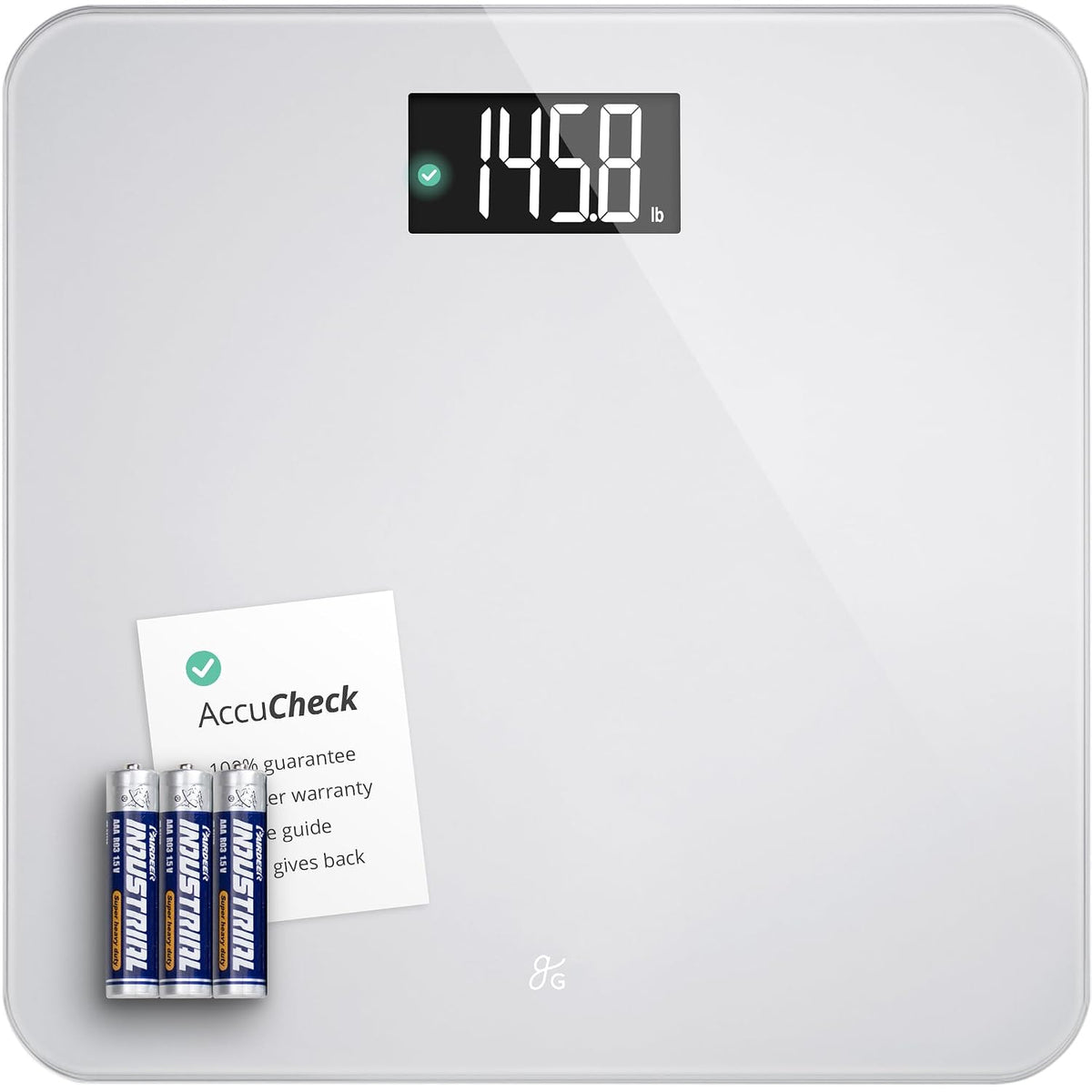 Greater Goods Accucheck Digital Bathroom Scale for Body Weight (Pearl Gray)