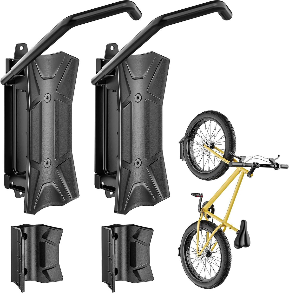Montek Swivel Bike Wall Mount for Fat Tire, up to 4.5" Tire Width, 2 Pack