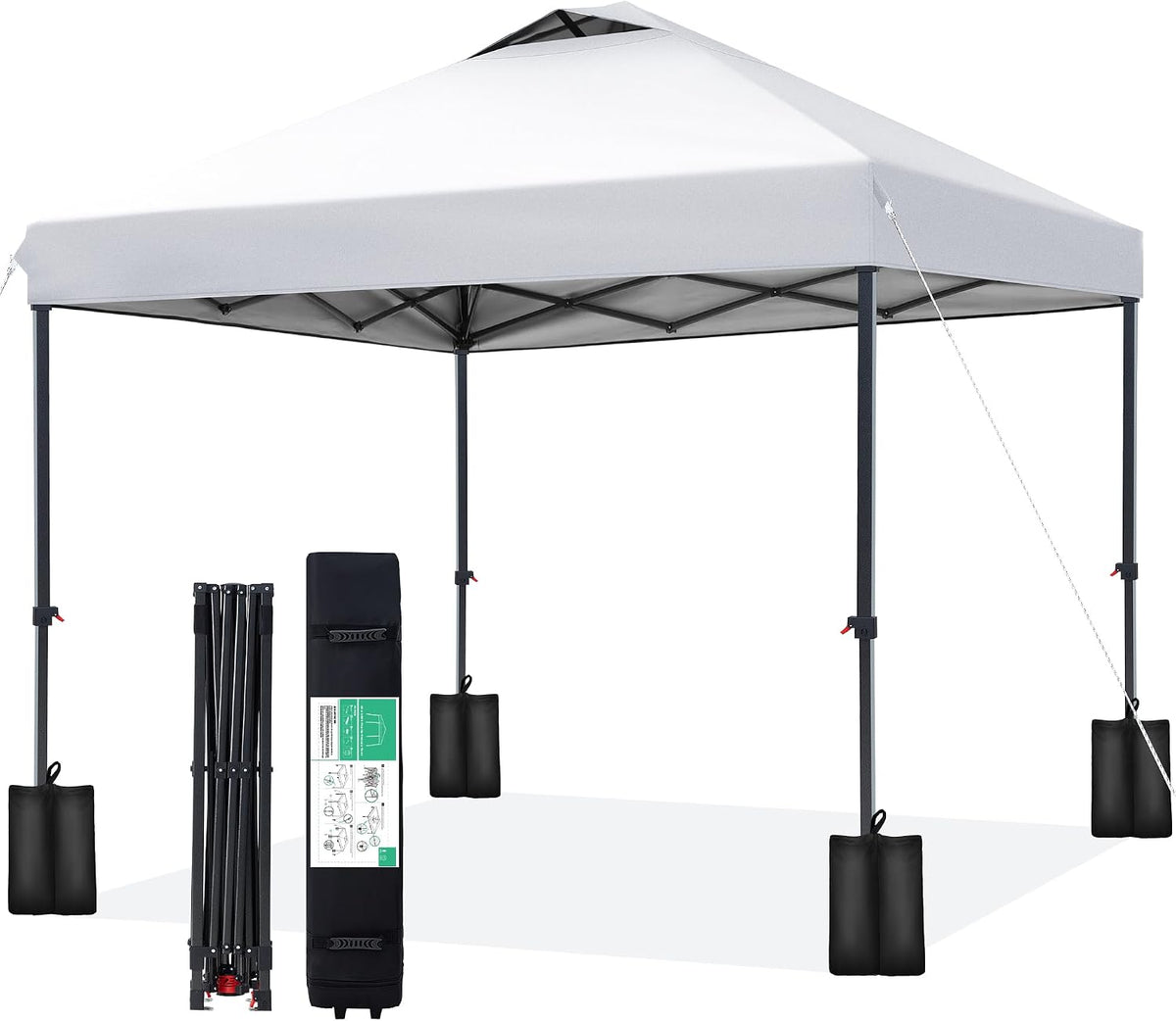 JEAREY 10X10 Pop up Canopy Tent, Easy up Outdoor Market Canopy, White
