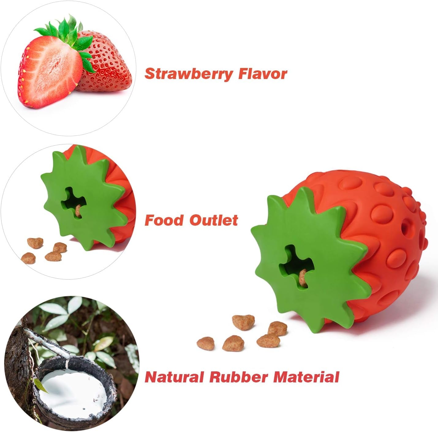 Mewajump Dog Puzzle Toys Rubber Chew Toys,Treat Food Dispensing Toy for Teeth Cleaning Dog Ball Toy Interactive Enrichment Toys for Puppy, Small, Medium, Large Breeds