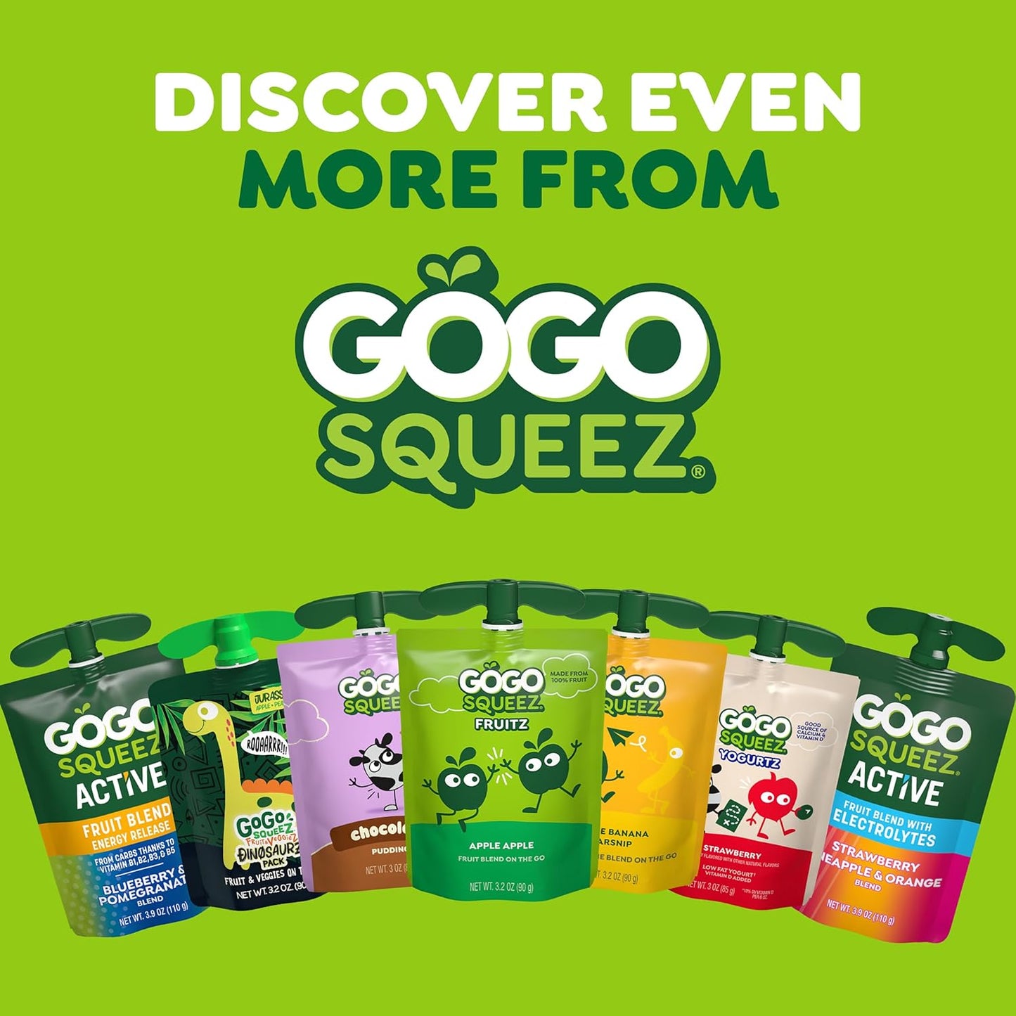 Gogo Squeez Yogurtz Banana, 3 Oz (Pack of 4), Kids Snacks Made from Real Yogurt and Fruit, Pantry Friendly, No Fridge Needed, Gluten Free and Nut Free, Recloseable Cap, BPA Free Pouches
