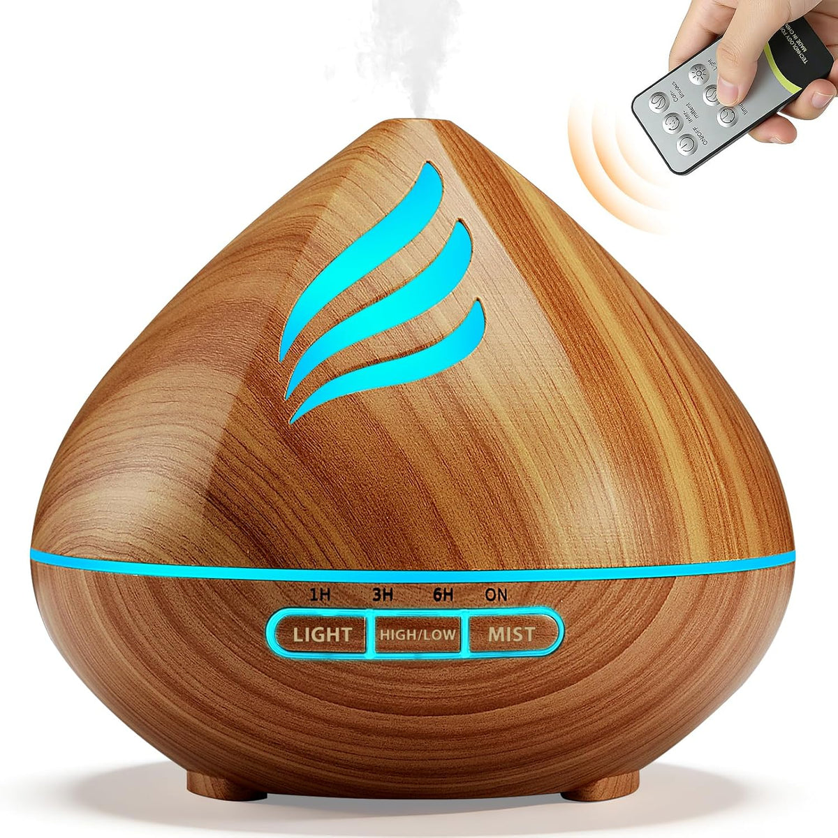 Essential Oil Diffuser with LED Lights, Aromatherapy Humidifier for Home, Office, Bedroom, Large Room