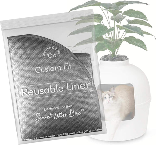 Reusable Litter Box Liners by Bundle & Bliss, 3-Pack - Easy to Clean, Non-Slip Litter Liners for Secret Litter Box - Durable Design, Waterproof, Scoop & Scratch-Resistant, Leak Proof, Machine-Washable