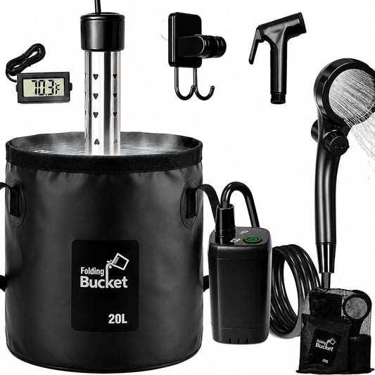Portable Shower for Camping with Heater,1500W High-Power Quick Heating