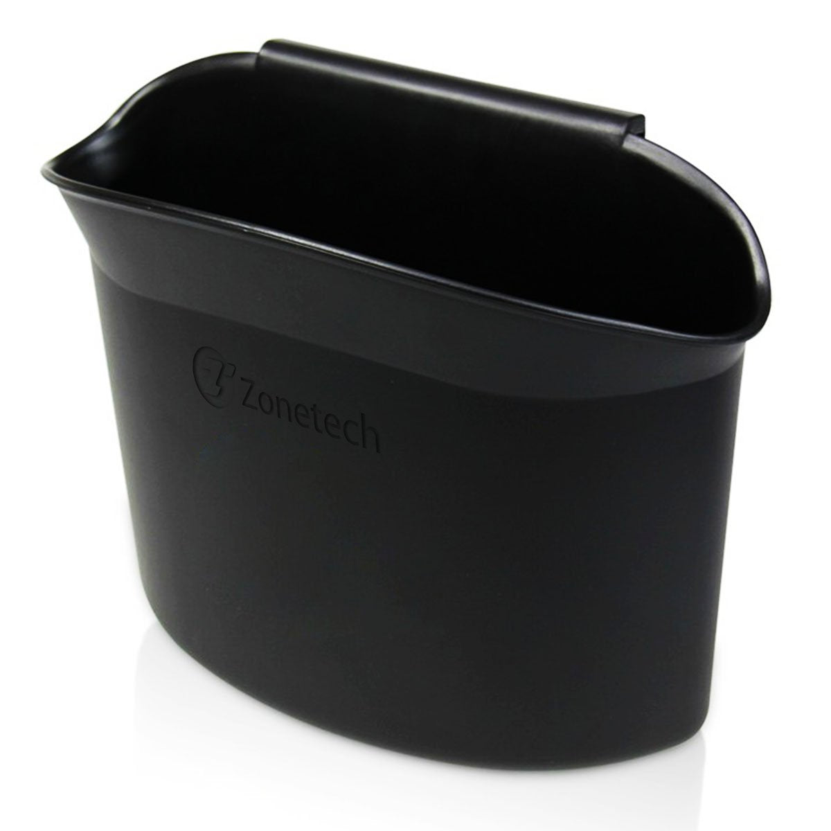 ZONETECH Portable Hanging Mini Car Garbage Can – Classic Black Trash Container - Premium Quality Automotive Universal Compact Traveling Wastebasket for Vehicle,Office, Home (1-Pack)
