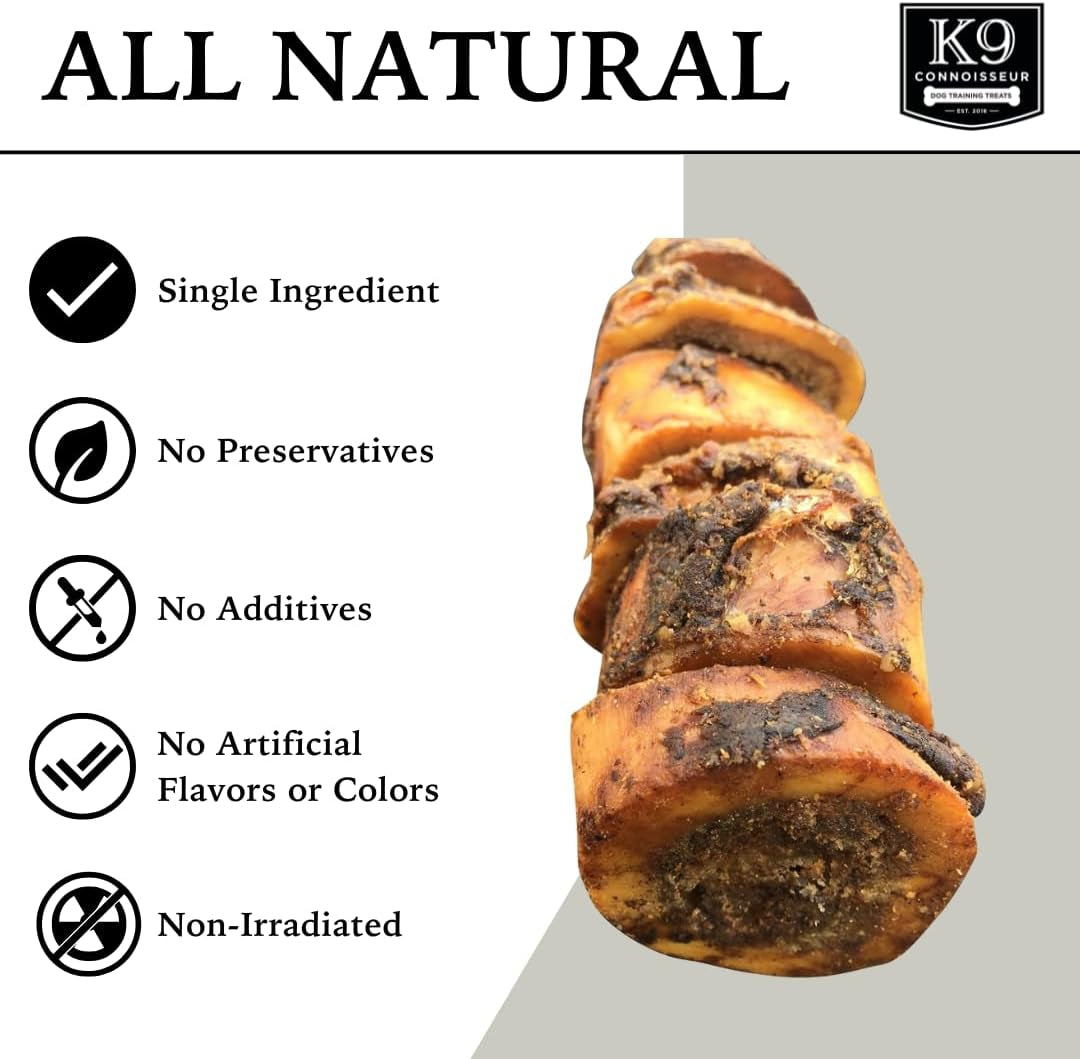 K9 Connoisseur Beef Marrow Dog Bones for Small Breed Dogs USA Made Natural Long Lasting Single Ingredient Doggie Delight Filled Bone Slice Chew Treat Best for Dogs or Puppies Upto 15 Pounds - 1 Pack