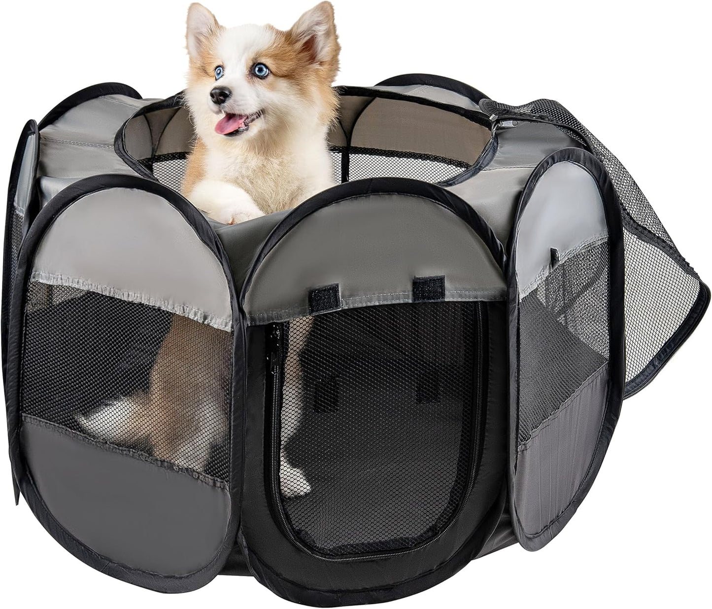 LAFYETTE. - USA Based, Dog Cat Playpen, Puppy Kitten Pet Playpen Indoor Outdoor, Portable Pop up Dog Kennel Tent Crate Cage for Dog Cat Rabbits, Foldable Pet Enclosure, Removable Top Cover, 29" X 16"