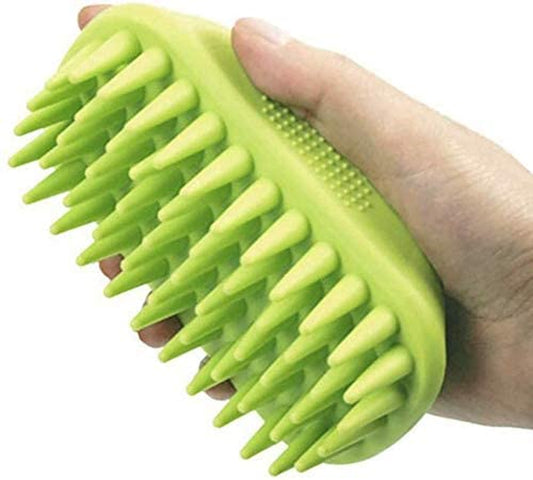 Pet Silicone Shampoo Brush for Long & Short Hair Medium Large Pets Dogs Cats,Shower Wash Curry Brush,Dog Hair Products Accessories Dog Back Massage for Long & Short Hair Small Large Pets Dogs(Green)