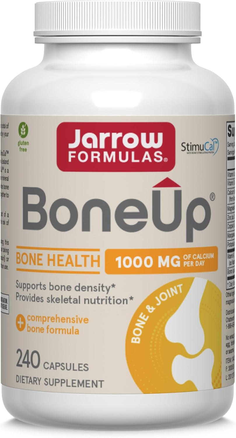 Jarrow Formulas Boneup for Bone Density - Vitamin D3 and K2, Calcium Support, 240 Capsules, Provides Skeletal Nutrition, up to 40 Days Supply