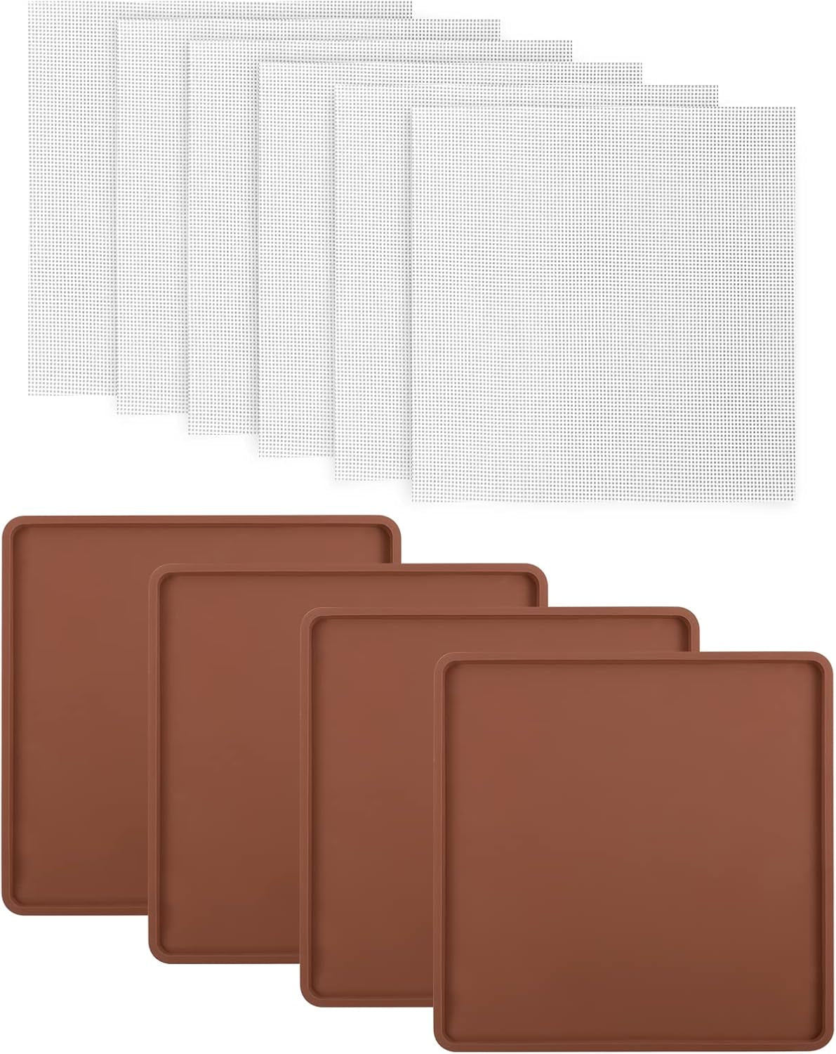 Aulock 4 Silicone Dehydrator Mats & 6 Mesh Dehydrator Sheets