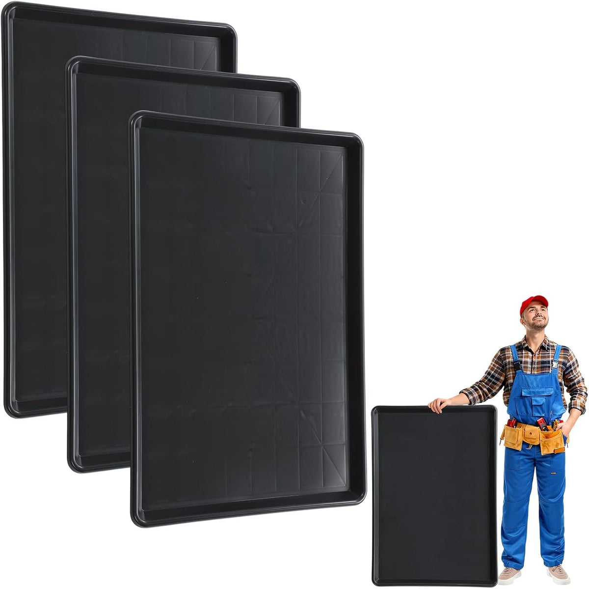3 Pack Extra Large Oil Drip Pan for under Car 35.4"X24"X1.6" Tray