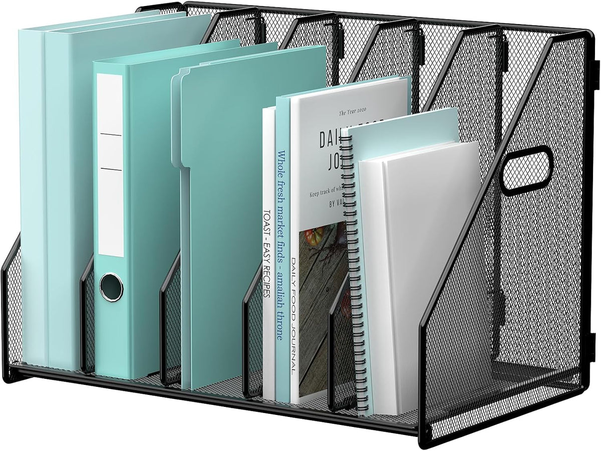 Gawerk 5 Section File Sorter Folder Holder Desk Organizer Office Rack