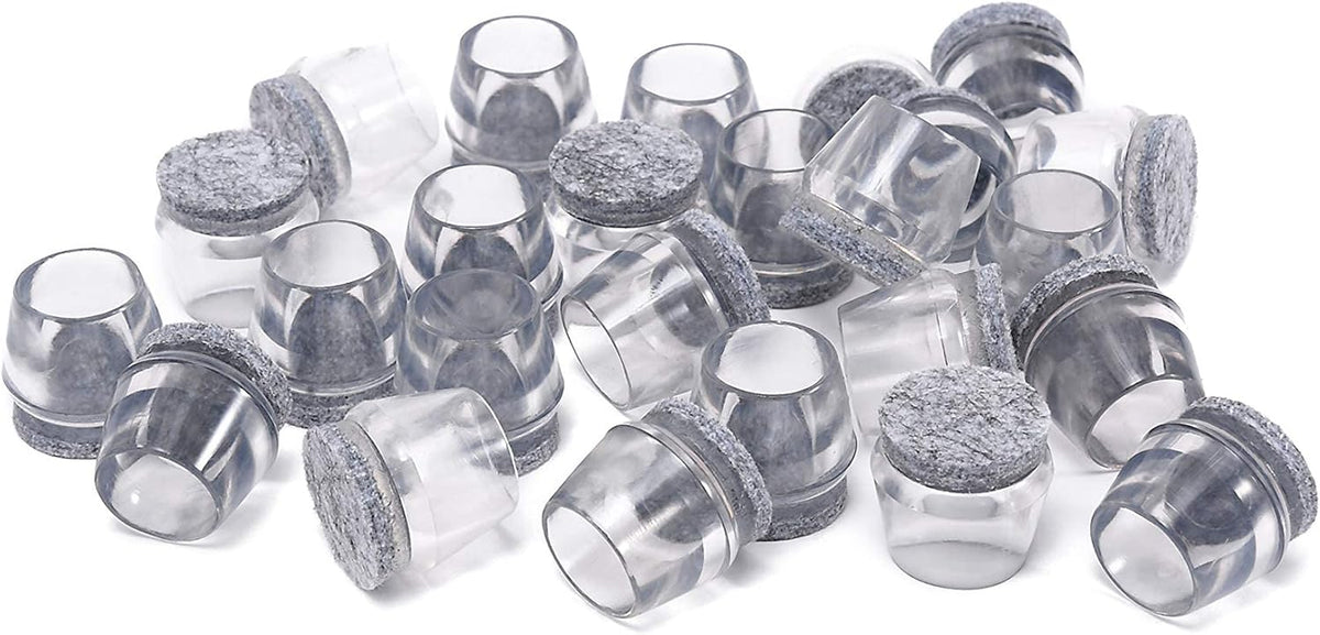 Furnigear Felt Chair Leg Floor Protectors, round 5/8”, 20 Pack