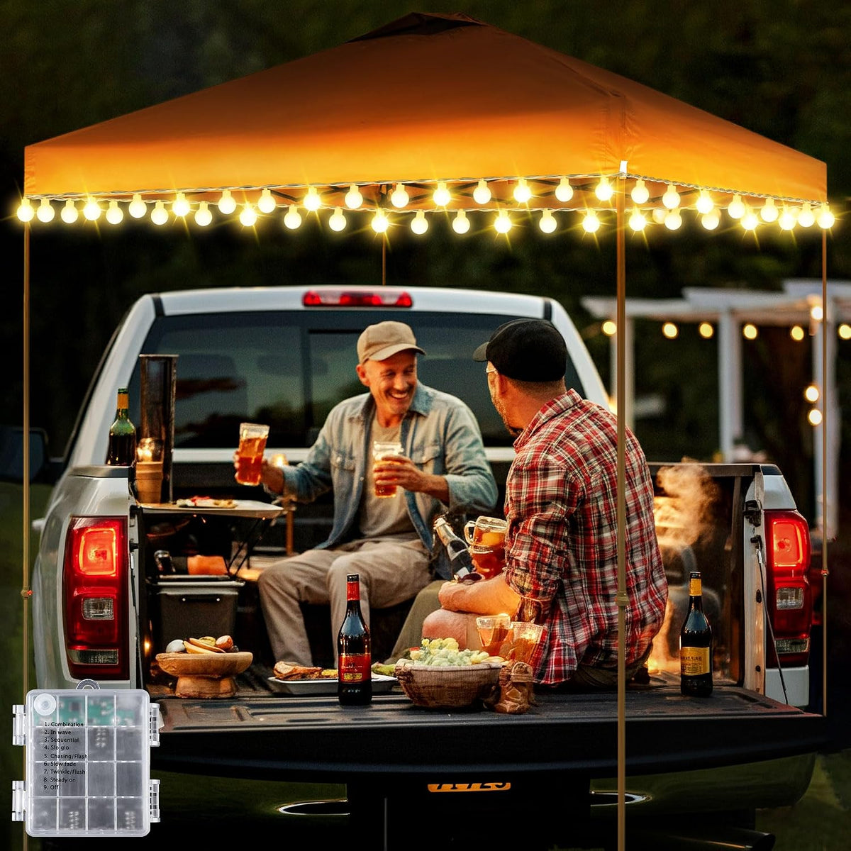 Hohean 1 Pack 40Ft 80Leds Canopy Lights for 10'X 10' Pop up Canopy Tent