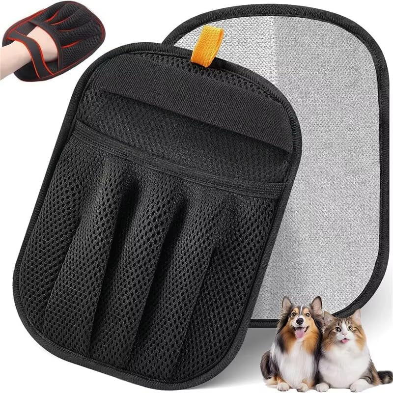 Reusable Electrostatic Pet Hair Removal Glove - Dog & Cat Hair Remover Mitt Tool for Couch, Furniture, Carpet, Bedding & Car Seat