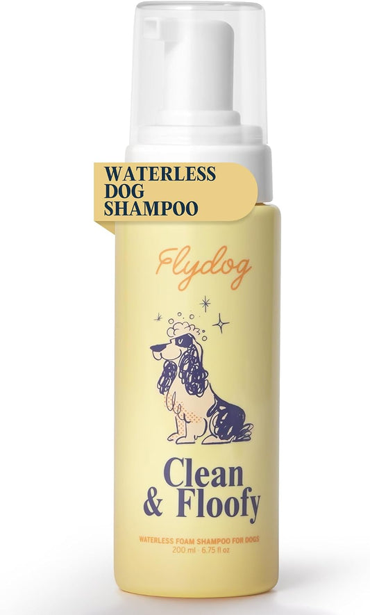 Clean and Floofy Waterless Dry Dog Shampoo – No Rinse Spray Foam, Anti-Itch, Odor Control, Moisturizing & Conditioning, Hydrating, Detangling, Sulfate-Free Pet Bath Wash for Dogs & Puppies 6.75 Fl Oz