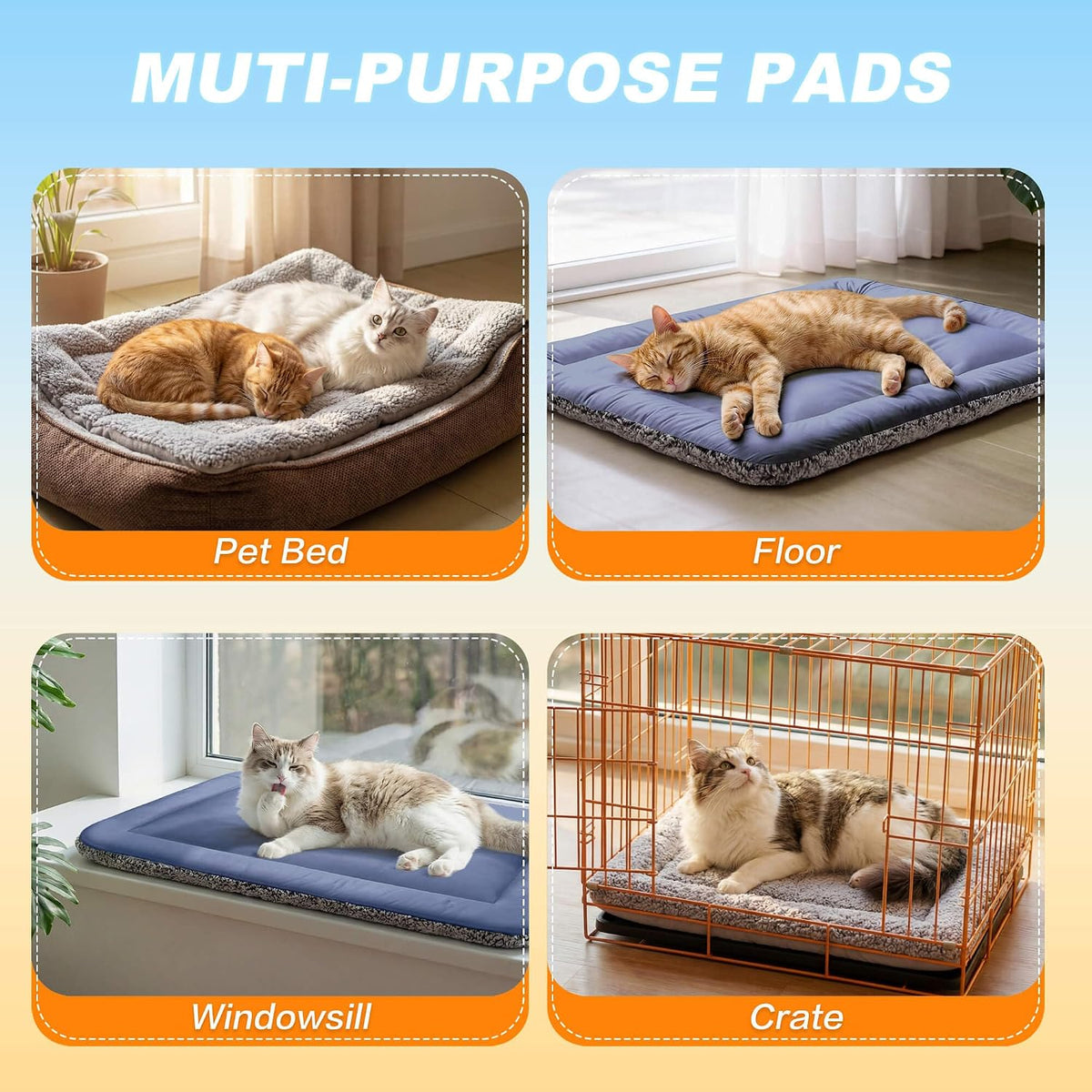 Self Warming Cat Bed, Reversible Cooling Mat for Cats, Dark Blue, 18X24 In