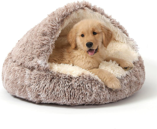 NOYAL Hooded Donut Bed, Calming Cave for Cats & Small Dogs