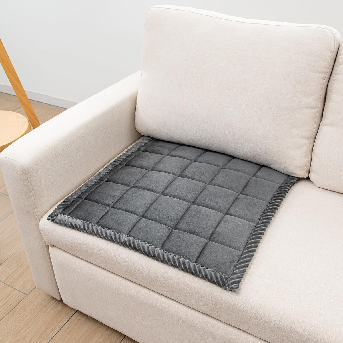 Couch Cover for Dogs Washable Pet Bed Fuzzy Pet Couch Covers Nonslip Couch Slipcover for Dogs, Kids, Pets Friendly Sofa Cover Loveseat Covers (Dark Gray, 21''X21''/Square)