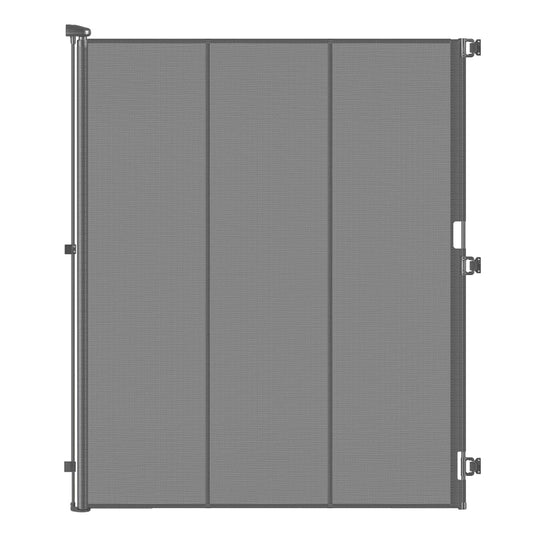 Reinforced 72" Extra Tall Baby Gate for Doorway, Jump-Resistant & Prevent Crawling underneath Retractable Dog Gate Indoor, Fits 0-55" Width Retractable Cat Gate, No Bottom Bar Safety Mesh Pet Gate