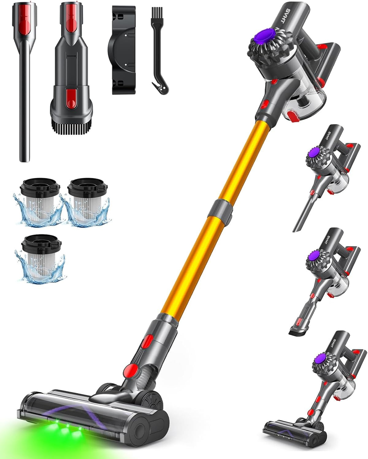 Cordless Stick Vacuum Cleaners for Home, 500W 45KPA 45Min Stick Vacuum