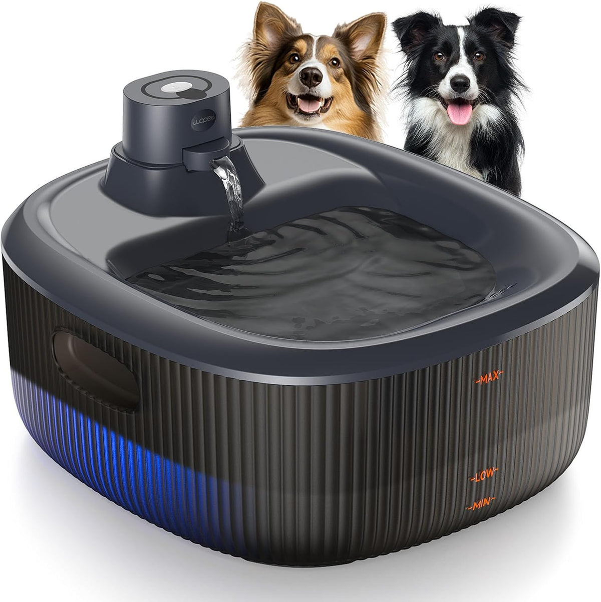 WOPET Wireless Dog Water Fountain for Large Dogs, 6L/205Oz Dog Water Bowl Dispenser with 5000Mah Battery Operated, W600 Pro Cordless Pet Fountain for Dogs&Cats with Motion Sensor, Ultra Quiet Pump