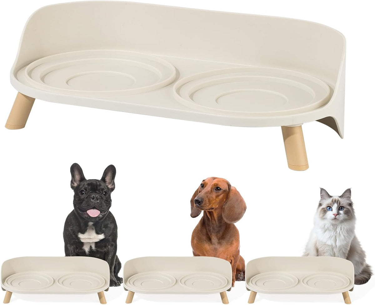 Raised Dog Feeder Bowl Stand (Without Bowls), Fits Dish up to Φ 6"