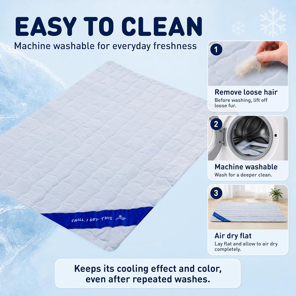 INSPECTOR TAIL Dog Cooling Mat, Large, Indoor & Outdoor Self Cooling Pad