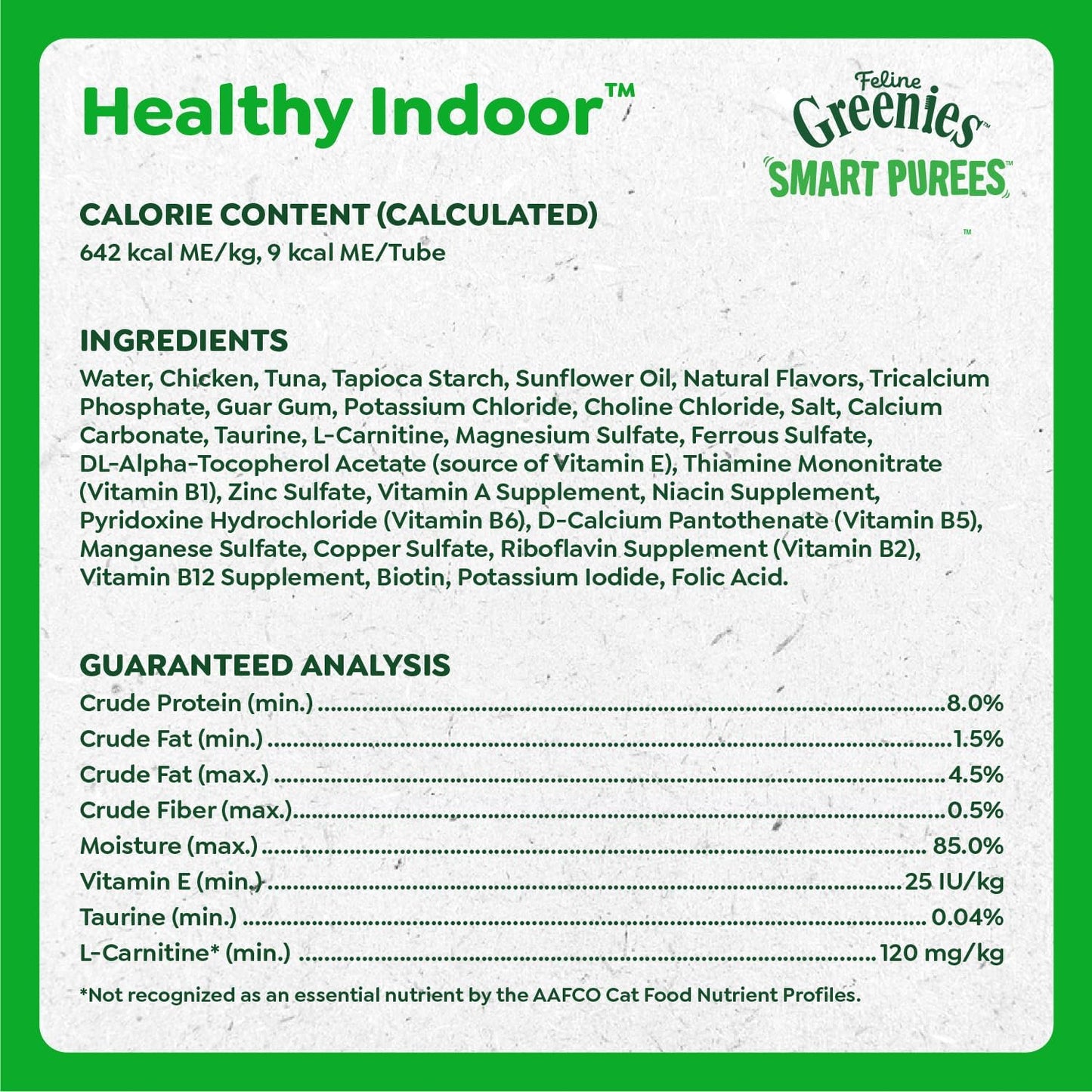 Greenies Feline Smart Purees Healthy Indoor Lickable Cat Treats with Real Chicken, 0.49 Oz. Tubes, 20 Count