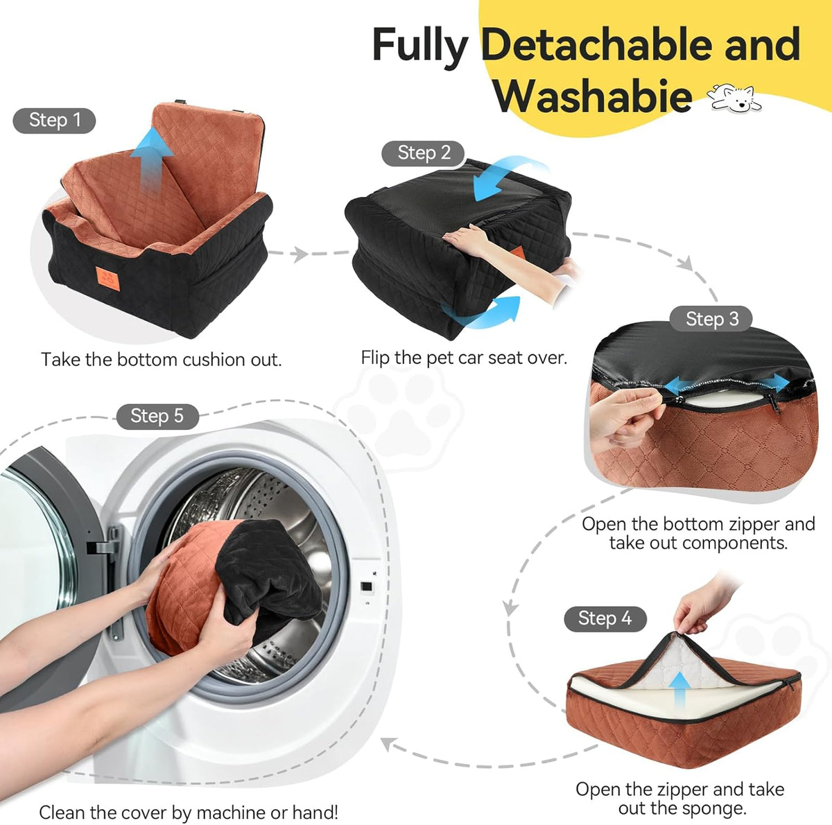NEEZUKAR Dog Car Seat for Small Medium Dogs,Dog Booster Seat under 35 Lbs