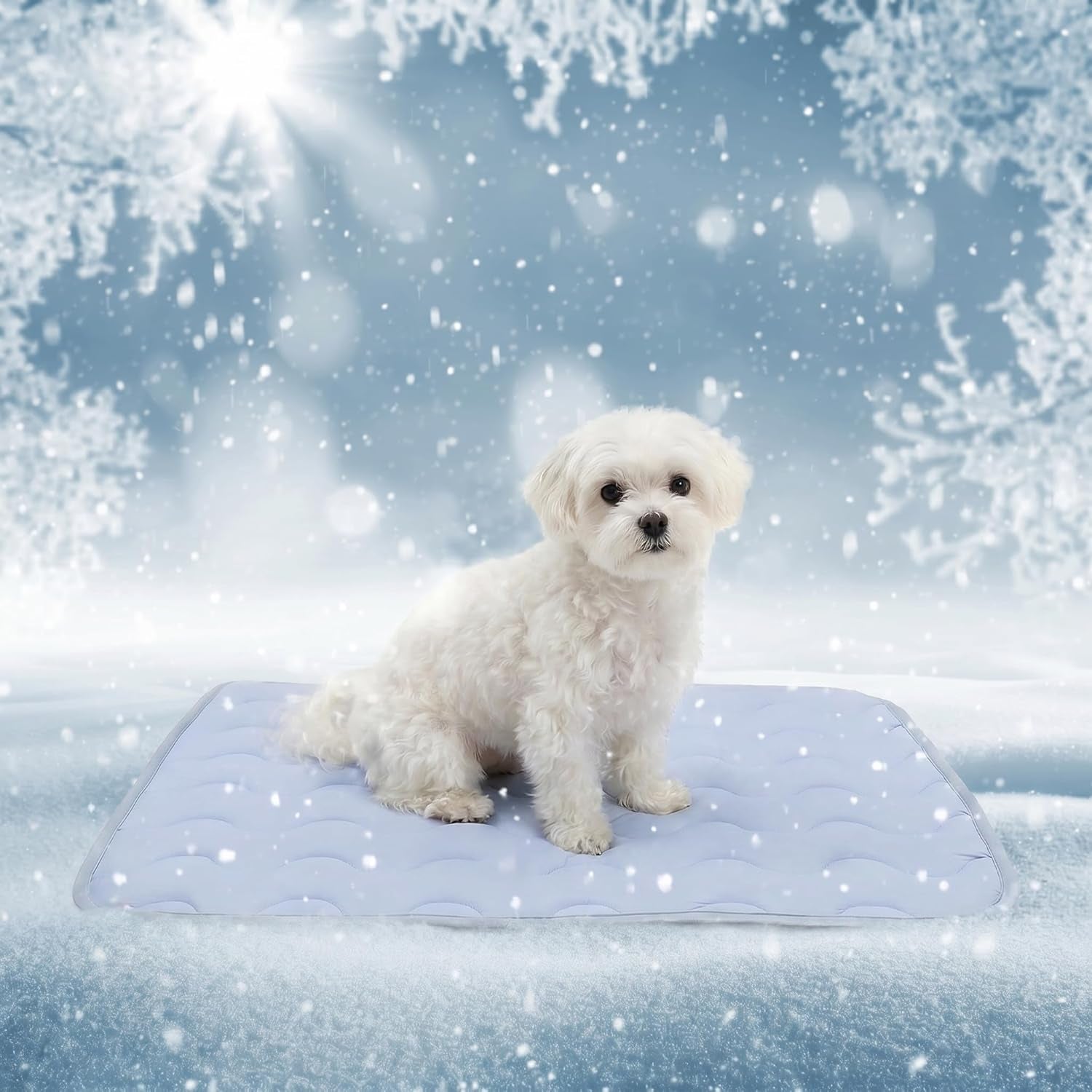 NAMOTEK Washable Dog Cooling Mat Ice Silk Cool Mat for Pet Self Comfortable Blanket Dog Pad
