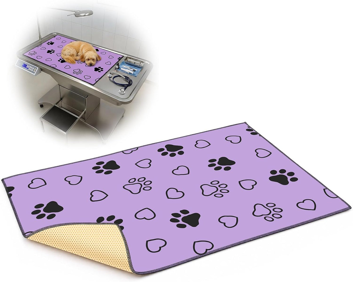 Aceorbit 1 Pack 24X36 Inch Non-Slip Dog Grooming Mat, Black and Purple