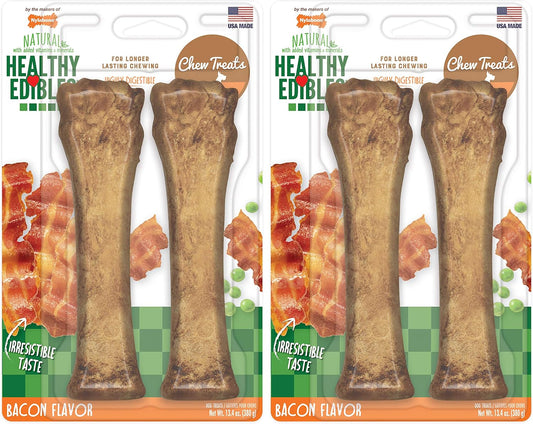 Nylabone Healthy Edibles Dog Treats, Bacon Flavor, X-Large, 4 Count