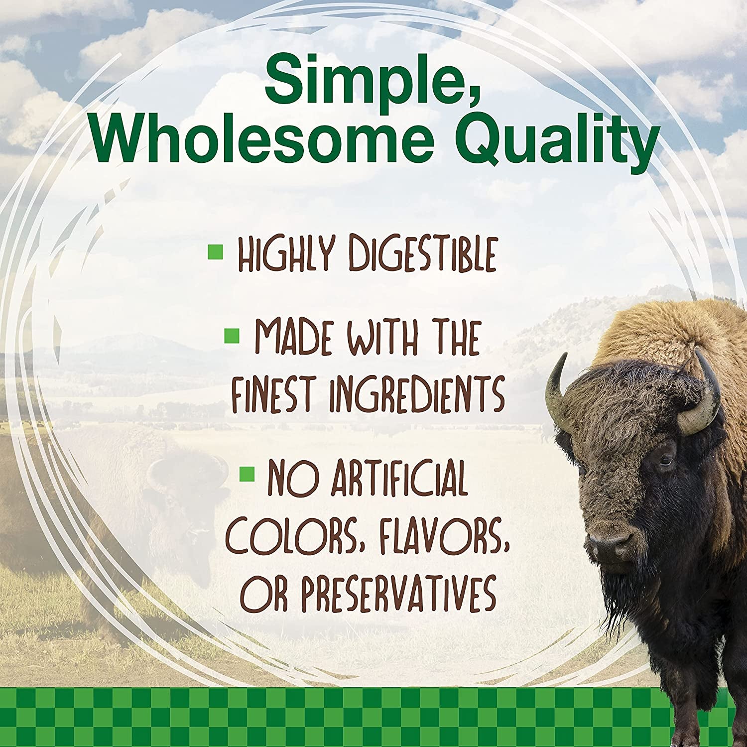 Nylabone Healthy Edibles WILD Natural Dog Chews, Long Lasting Bones for Dogs, Bison Flavor Dog Treats, Medium (2 Count)