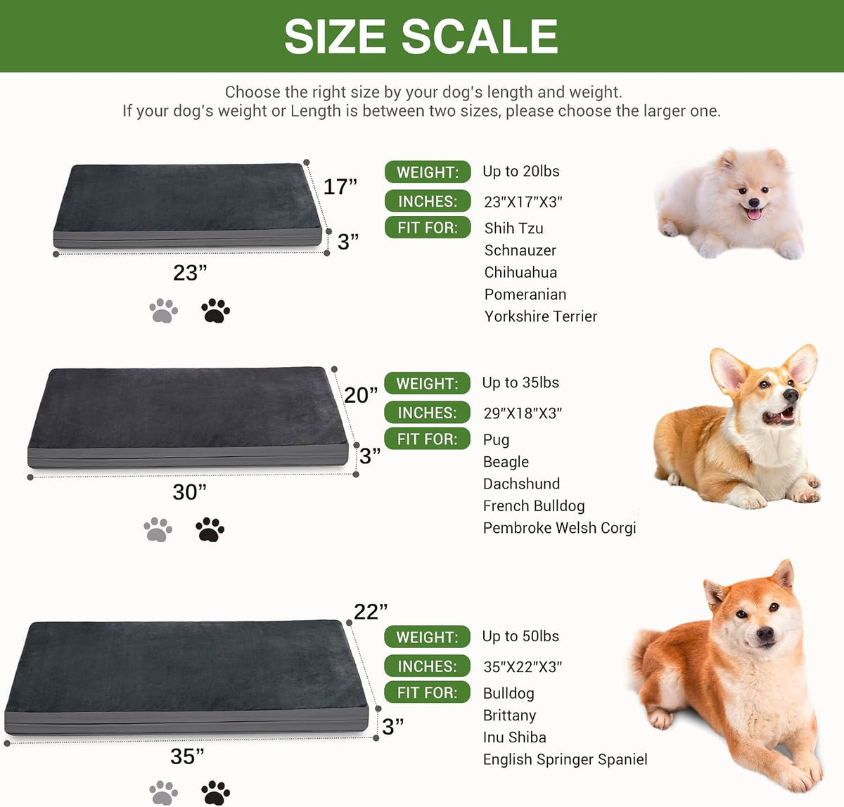 Waterproof Small Dog Bed Crate Pad 24", Washable Orthopedic Puppy Cat Mat