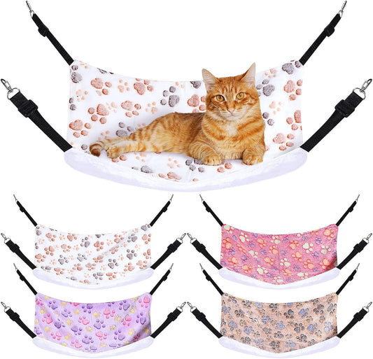 4 Pcs Cat Hammock Hanging for Cage Bed, Paw, 16 X 20 Inch