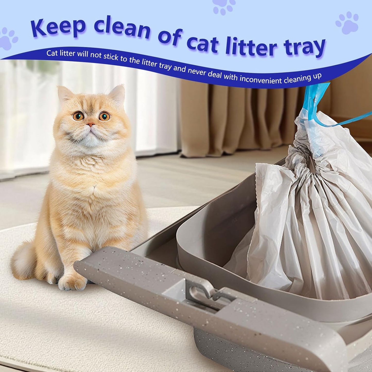 120 Count Cat Litter Box Bags for Neakasam1 and Petpivot Autoscooper 11/12 Self-Cleaning Cat Litter Boxes, Extra Thick Heavy Duty Liners Replacement, Unscented, 27" X 13", Holds 22 Lbs