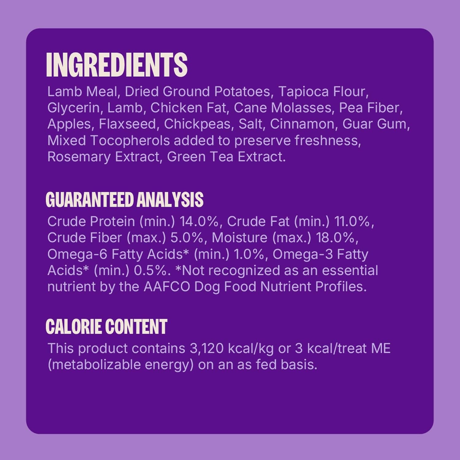 Wellness CORE Tiny Trainers Dog Treats, Natural, Grain Free, Lamb and Apple Recipe, 6 Oz Bag