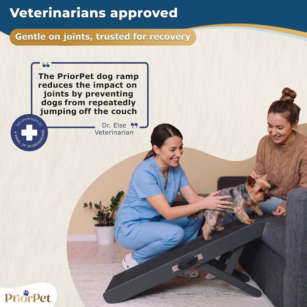 Dog Ramp for Couch – Non-Slip, Sturdy Build Foldable Wooden Dog Ramp – Supports up to 200 Lbs – 7 Adjustable Heights (14" – 20.5") – Enhanced Stability – Birchwood Pet Ramp for Small Dogs – Black